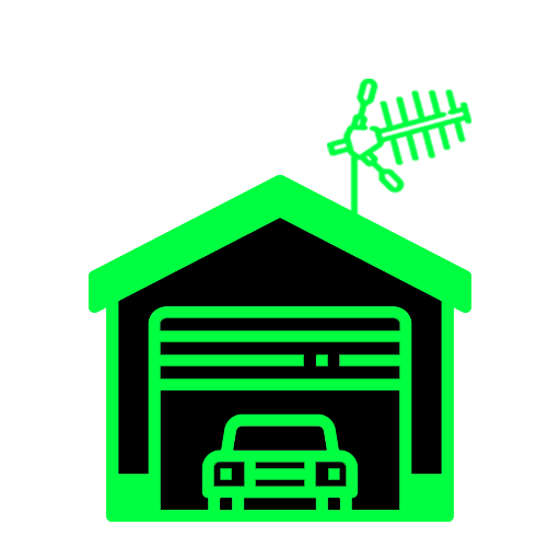 Jason aerials & garage doors logo icon black