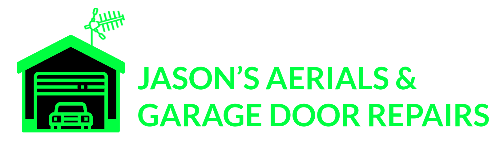 Jason aerials & garage doors logo black